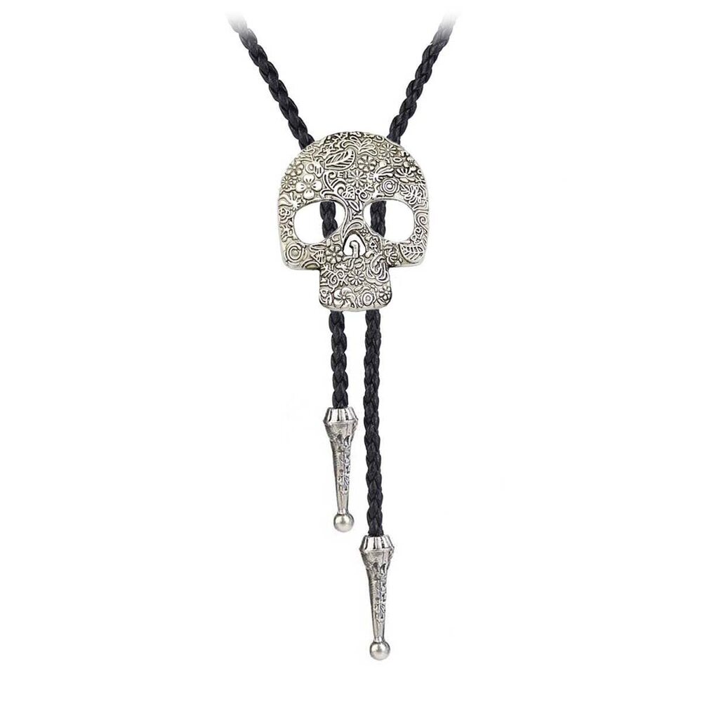 9414 BRBAM Western Cowboy Skull Bolo Tie Characteristic Skeleton Pendant